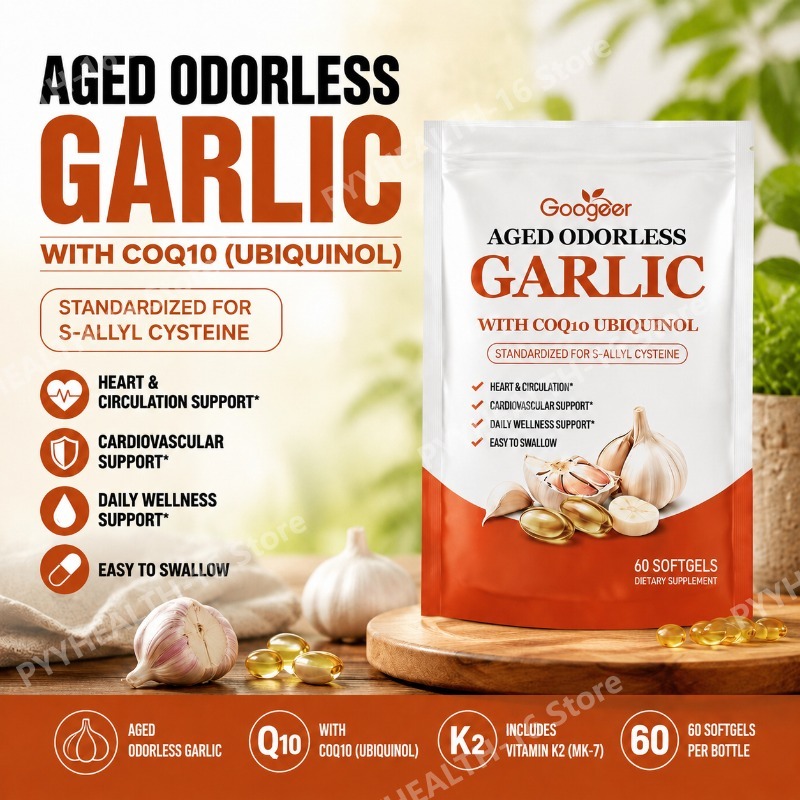 كبسولات الثوم المعتق عديمة الر - مراجعة Coq10 Ubiquinol Softgel وسعره